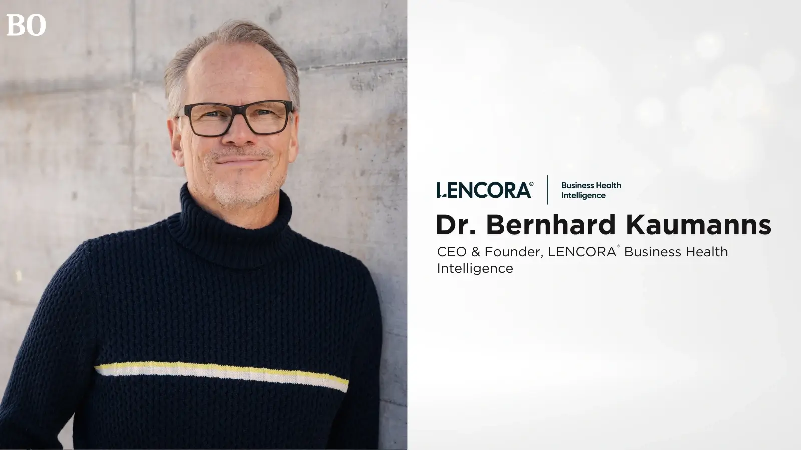 Dr. Bernhard Kaumanns discussing health-driven leadership and business performance