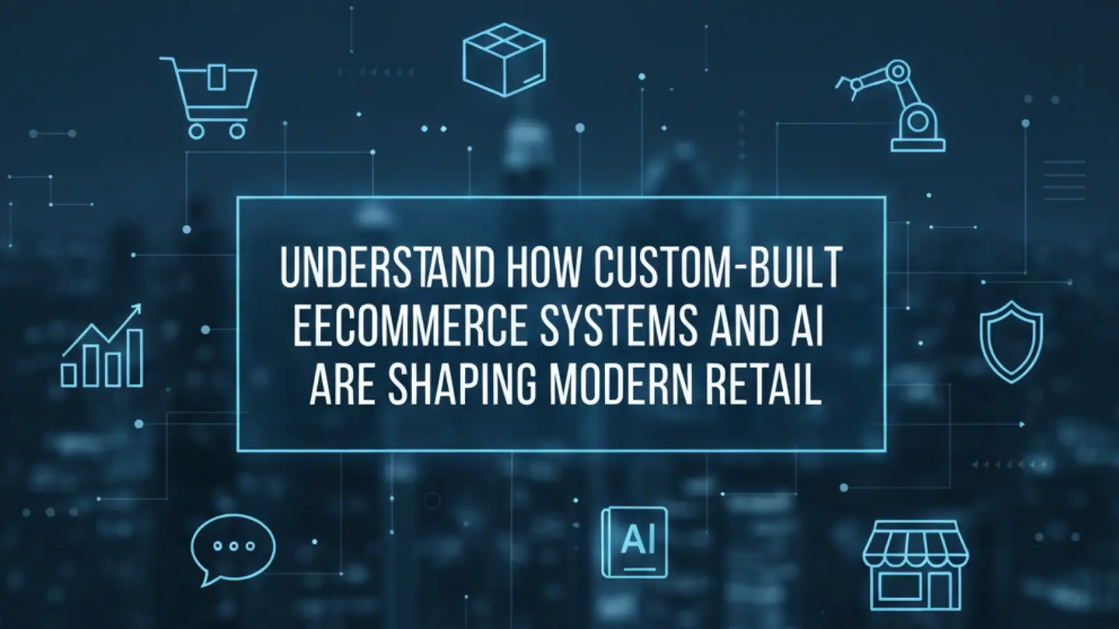 Understand how custom-built ecommerce systems and AI are shaping modern retail AI-powered custom ecommerce platform dashboard with product suggestions and analytics