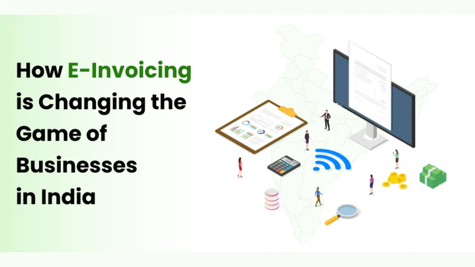 Business owner generating GST-compliant e-invoice on a laptop using online software