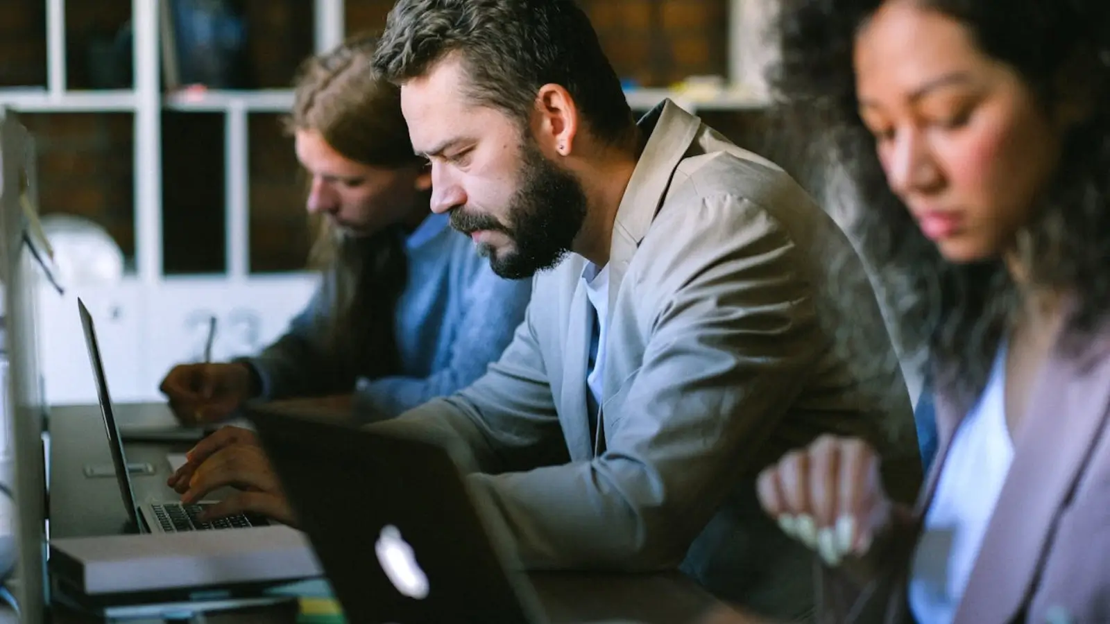 Developer optimizing website code for technical SEO performance