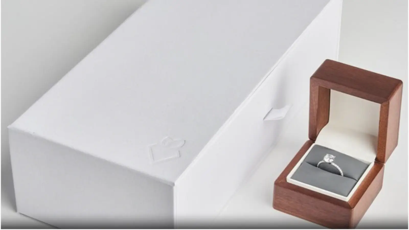 Elegant lab-grown diamond ring from Rare Carat displayed in eco-luxury packaging