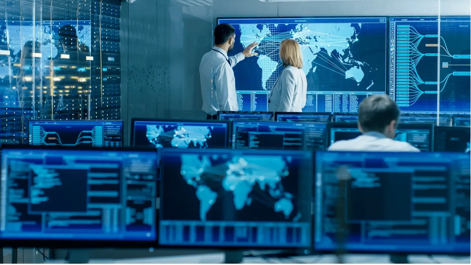 Cybersecurity for Customer Platforms: Raising the Bar on Protection Financial cybersecurity team monitoring threats on a digital platform dashboard
