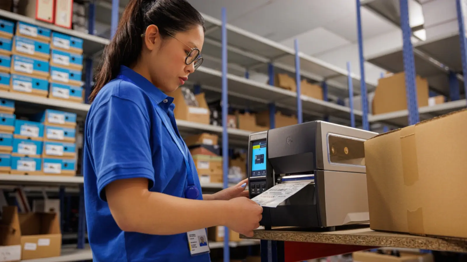 How to Choose the Right Industrial Label Printer for Your Business Industrial label printer in a warehouse setting printing durable product labels