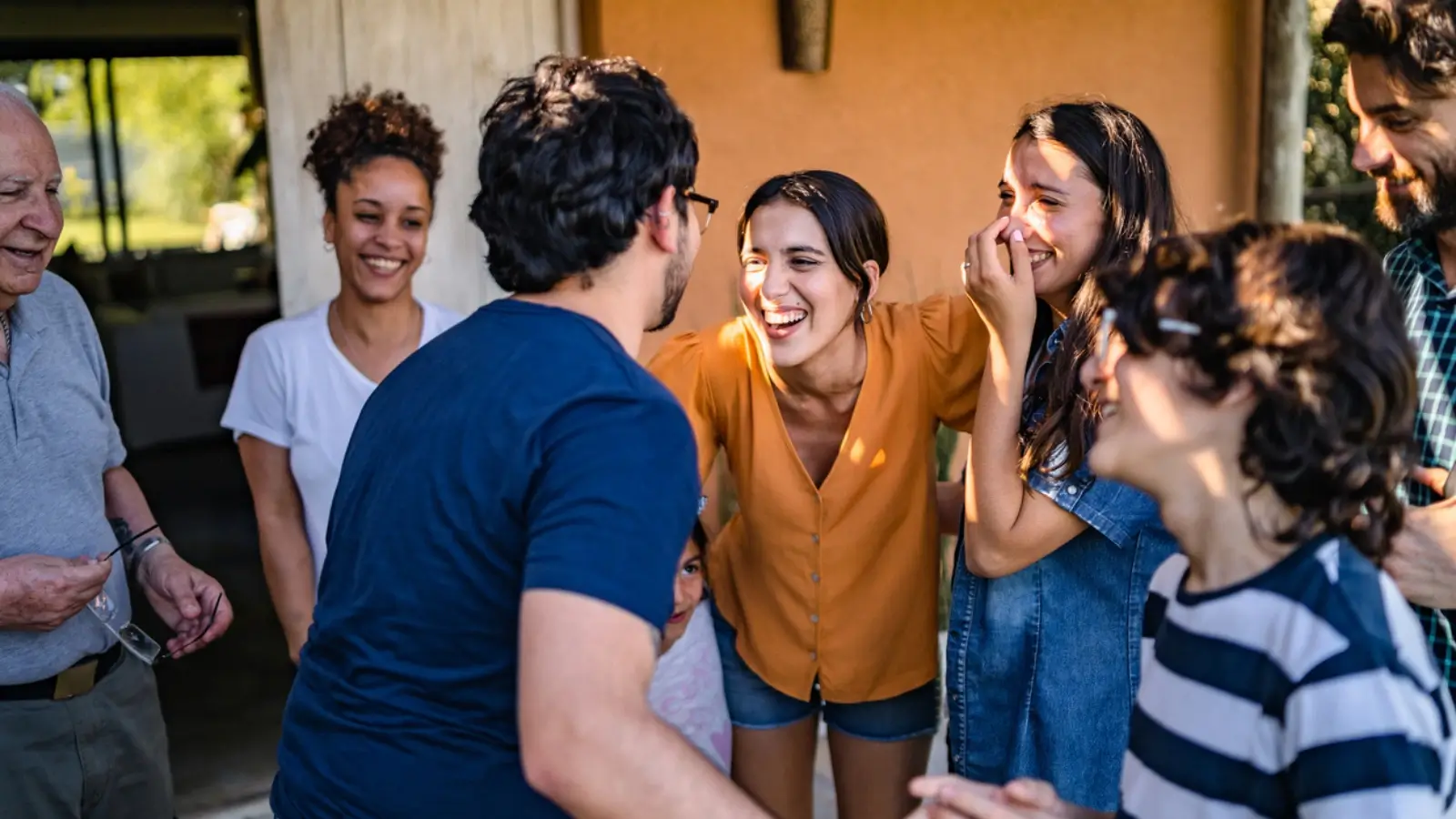 Neighbors socializing in an apartment community event