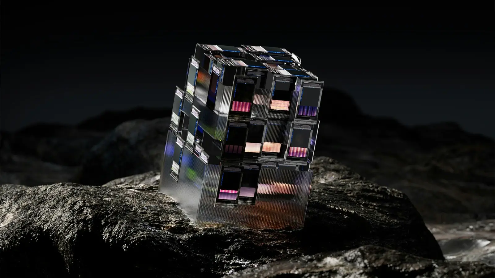 Quantum computer circuit concept with Bitcoin symbol