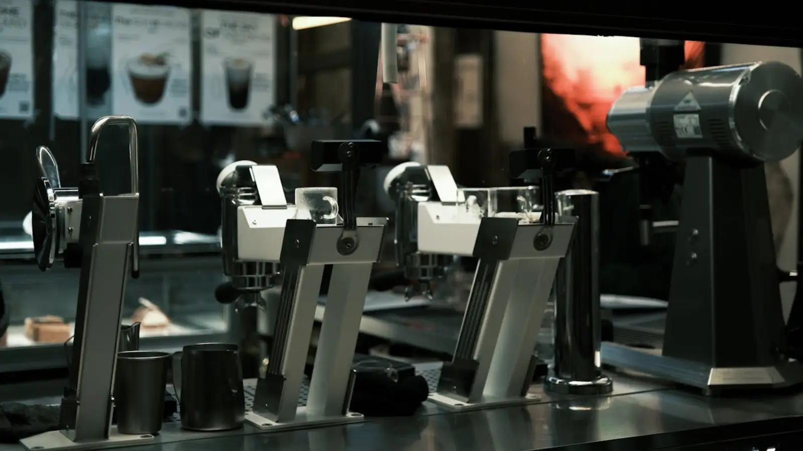 Restaurant kitchen with standardized commercial equipment setup