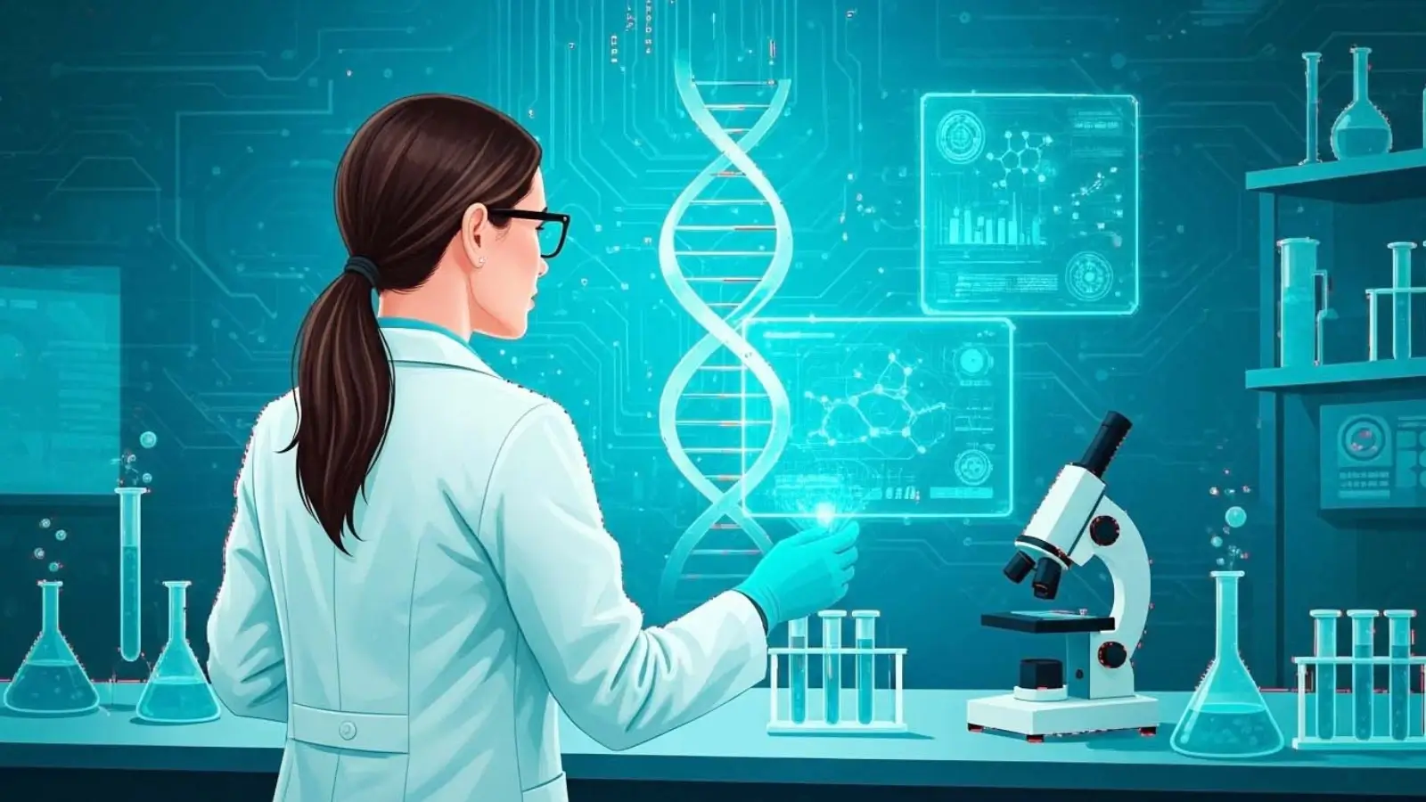 Building an AI Scientist: How Ascent Bio is Transforming the Future of Drug Discovery Scientist collaborating with AI system on drug discovery research in a biotech lab