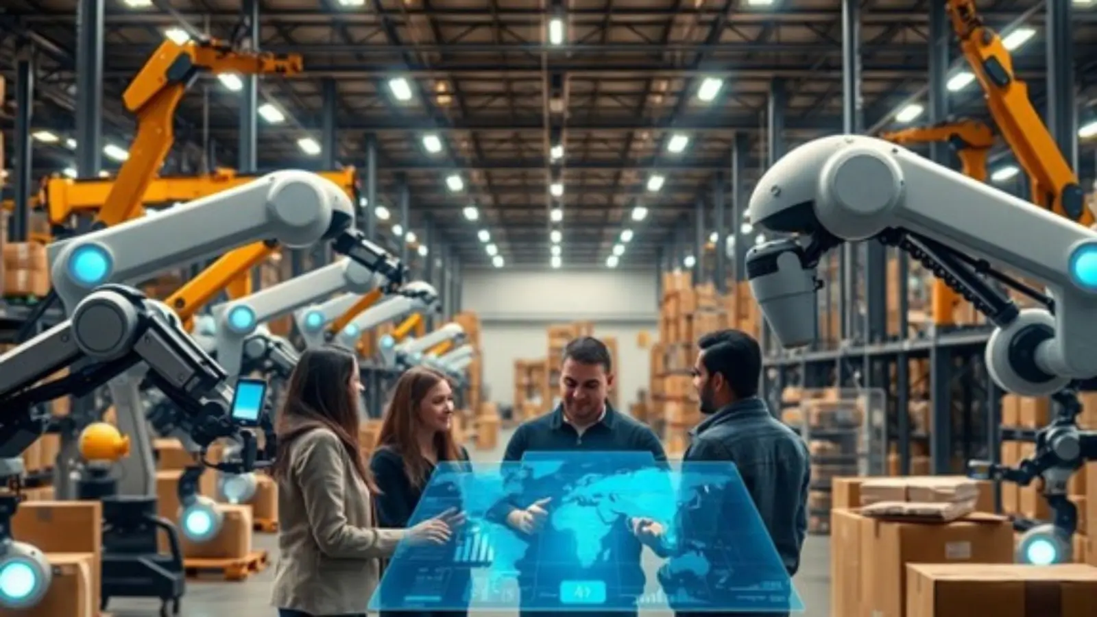 Warehouse worker reviewing third-party logistics operations on a tablet