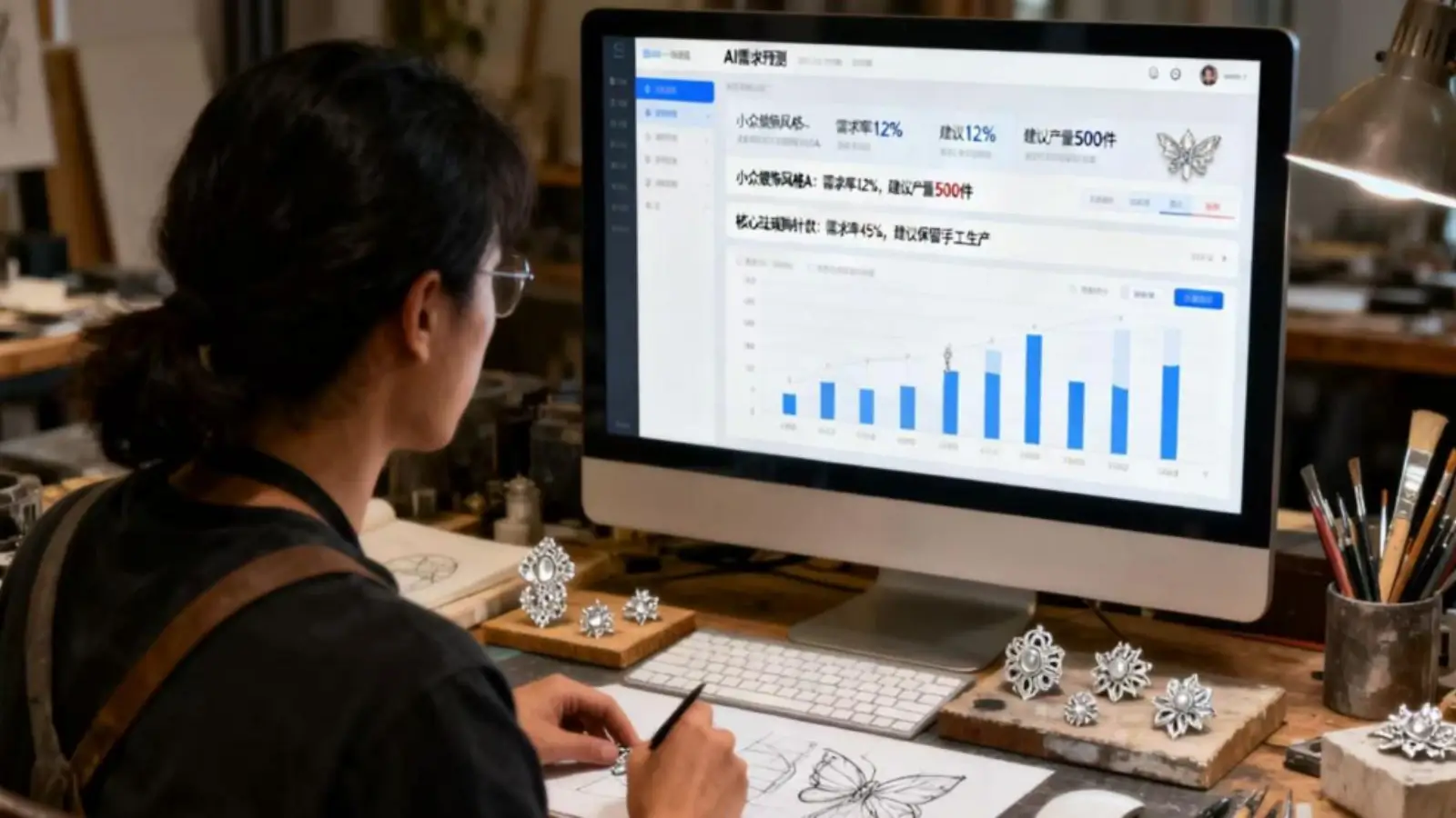AI customization interface showing personalized apparel, home decor, and accessory options