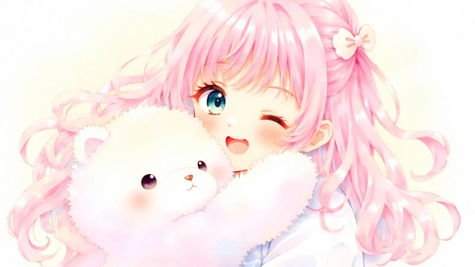 Anime-style girl illustration with soft colors and large expressive eyes