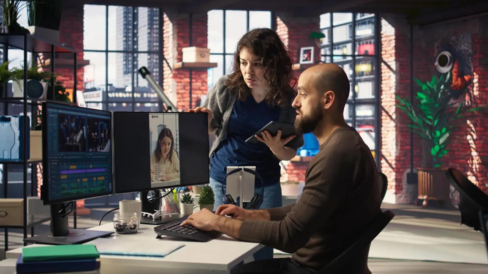 Business team using ImagineArt AI Image Generator to create visual content