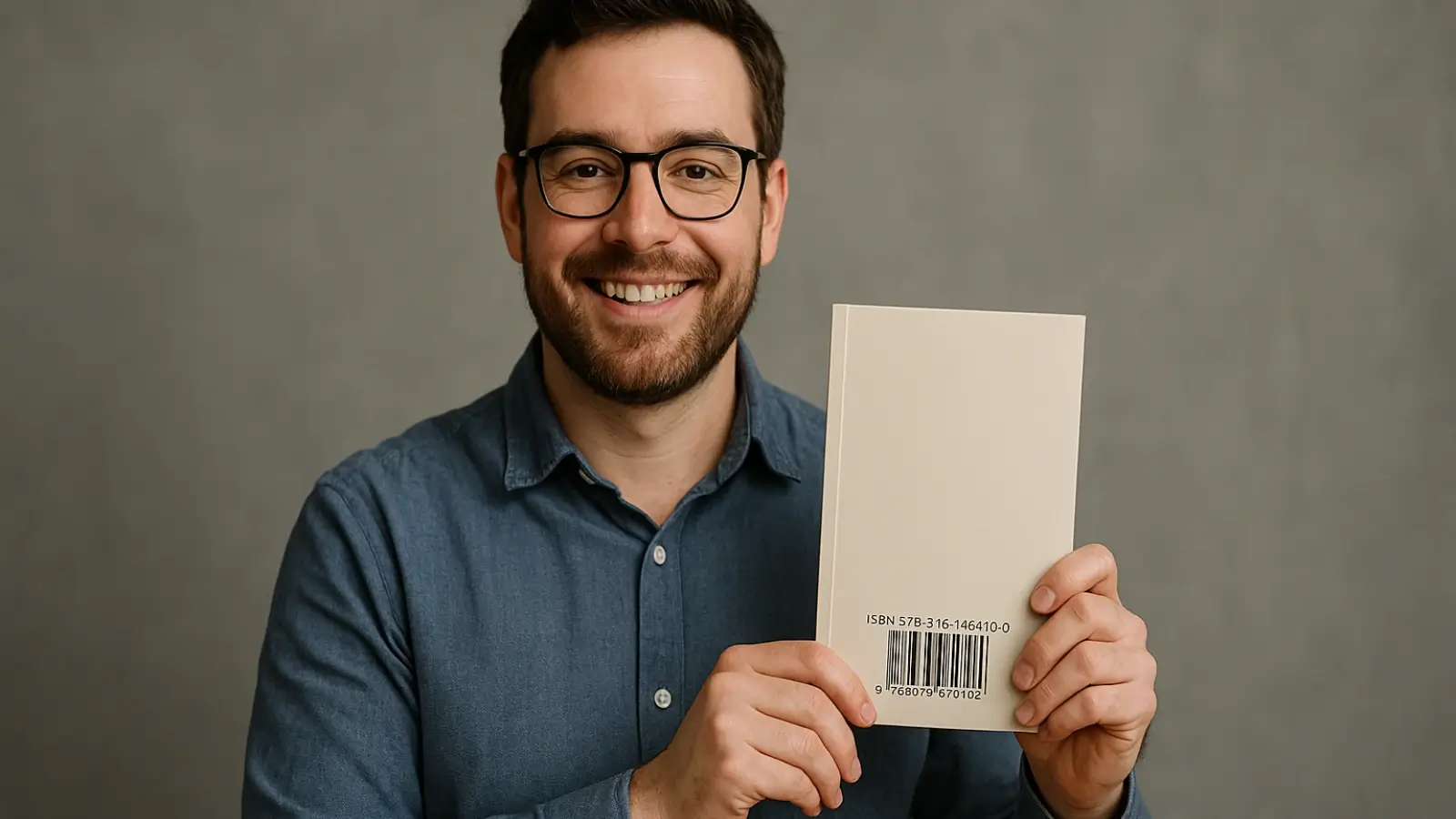 Close-up of an ISBN barcode on the back cover of a self-published book