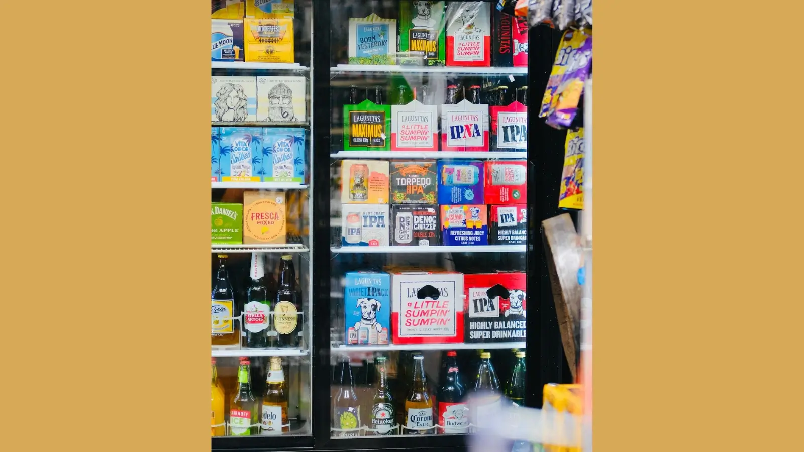 Different types of product packaging materials including cardboard, glass, plastic, and metal