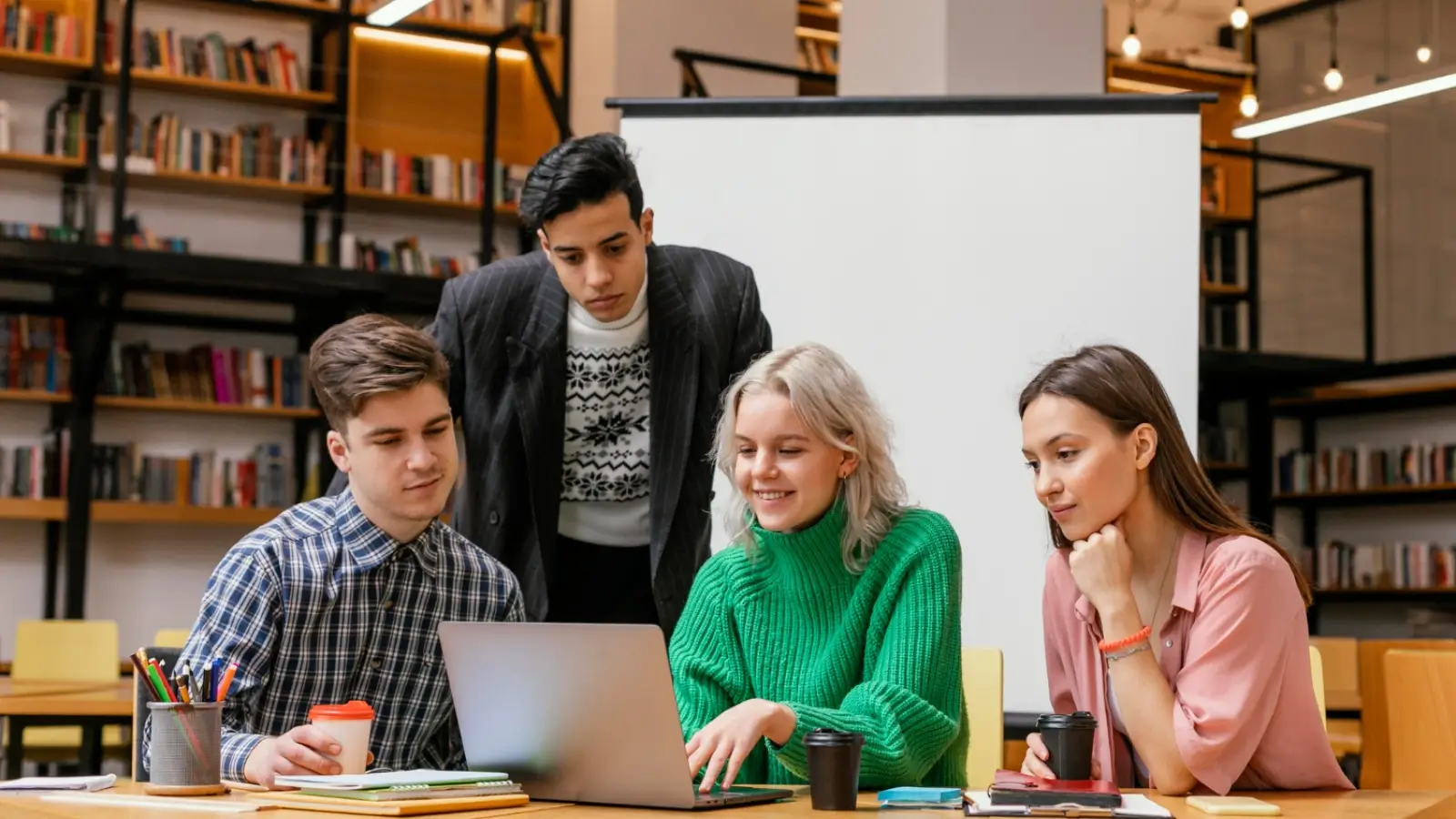 High school students learning personal finance in a classroom setting