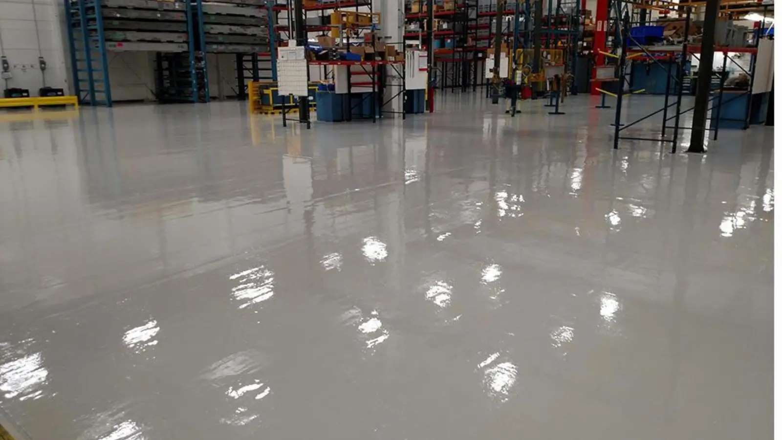 Industrial urethane cement flooring installed by EvrStep Seamless Coatings in a commercial facility