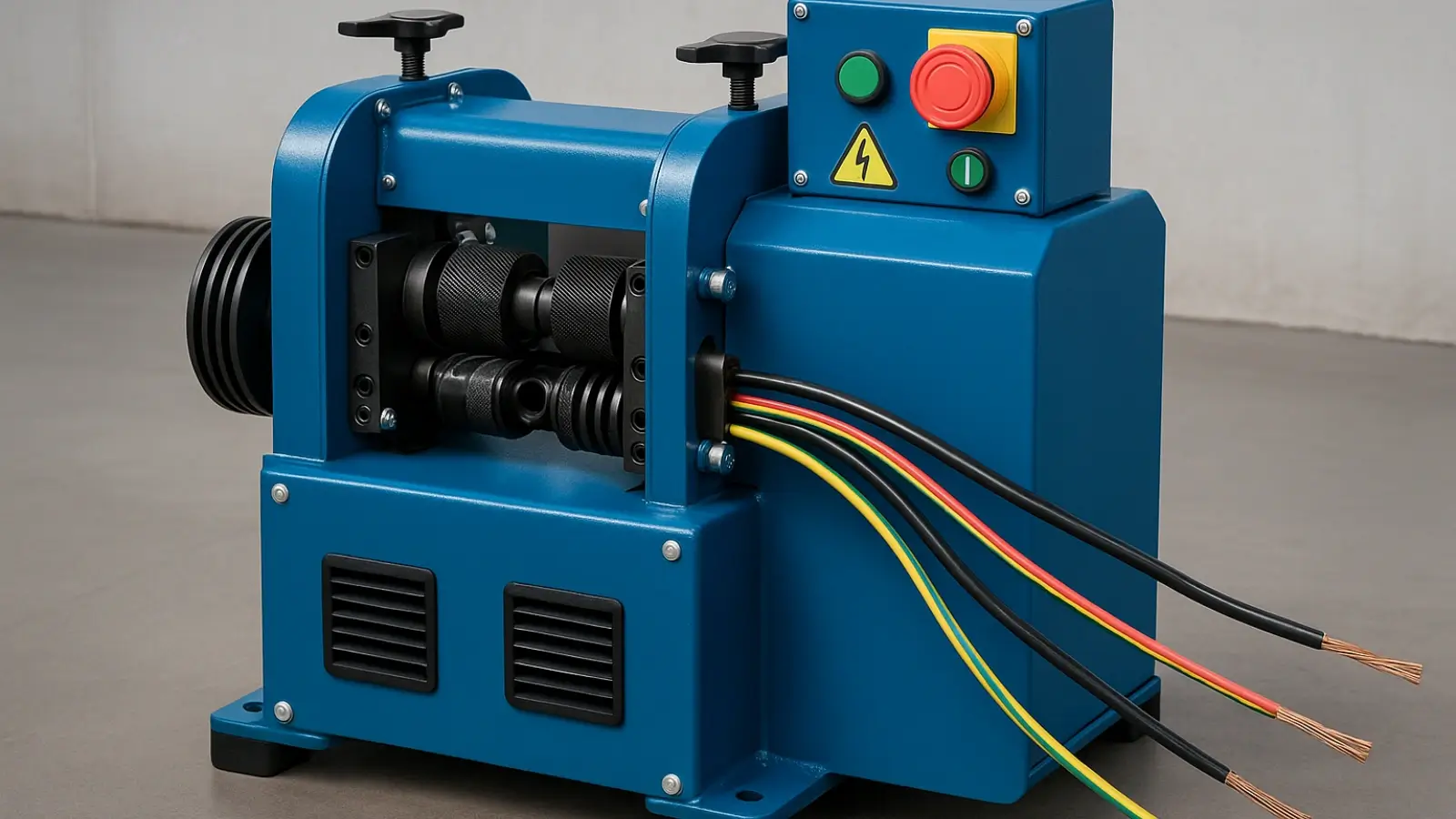 Industrial wire stripping machine used for processing electrical cables