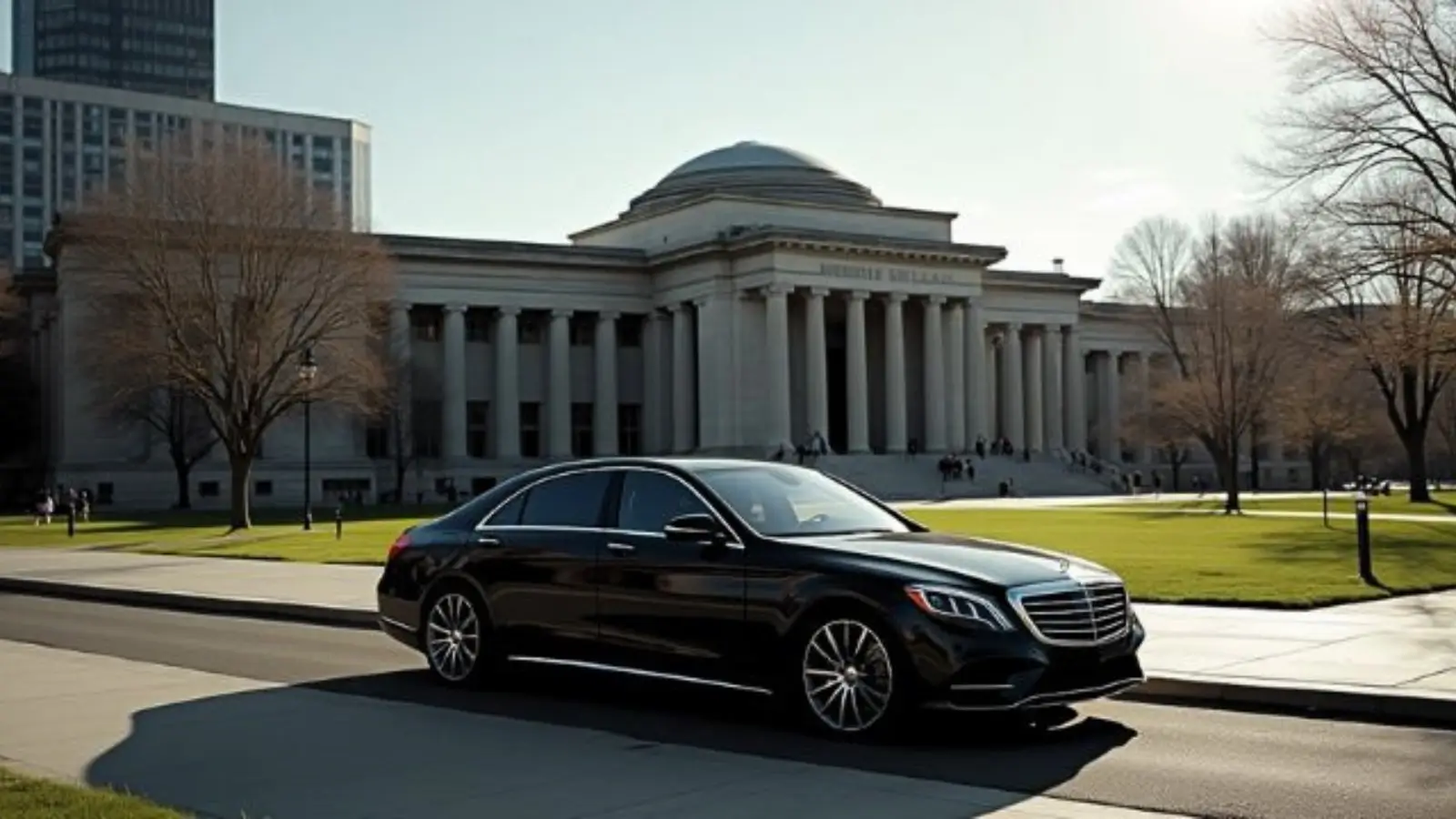 Luxury car waiting near TD Garden for game day pickup in Boston