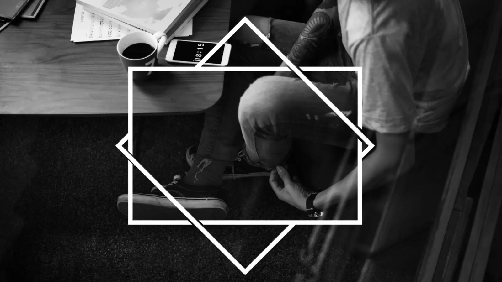 Minimalist brand logo displayed on digital and print marketing platforms