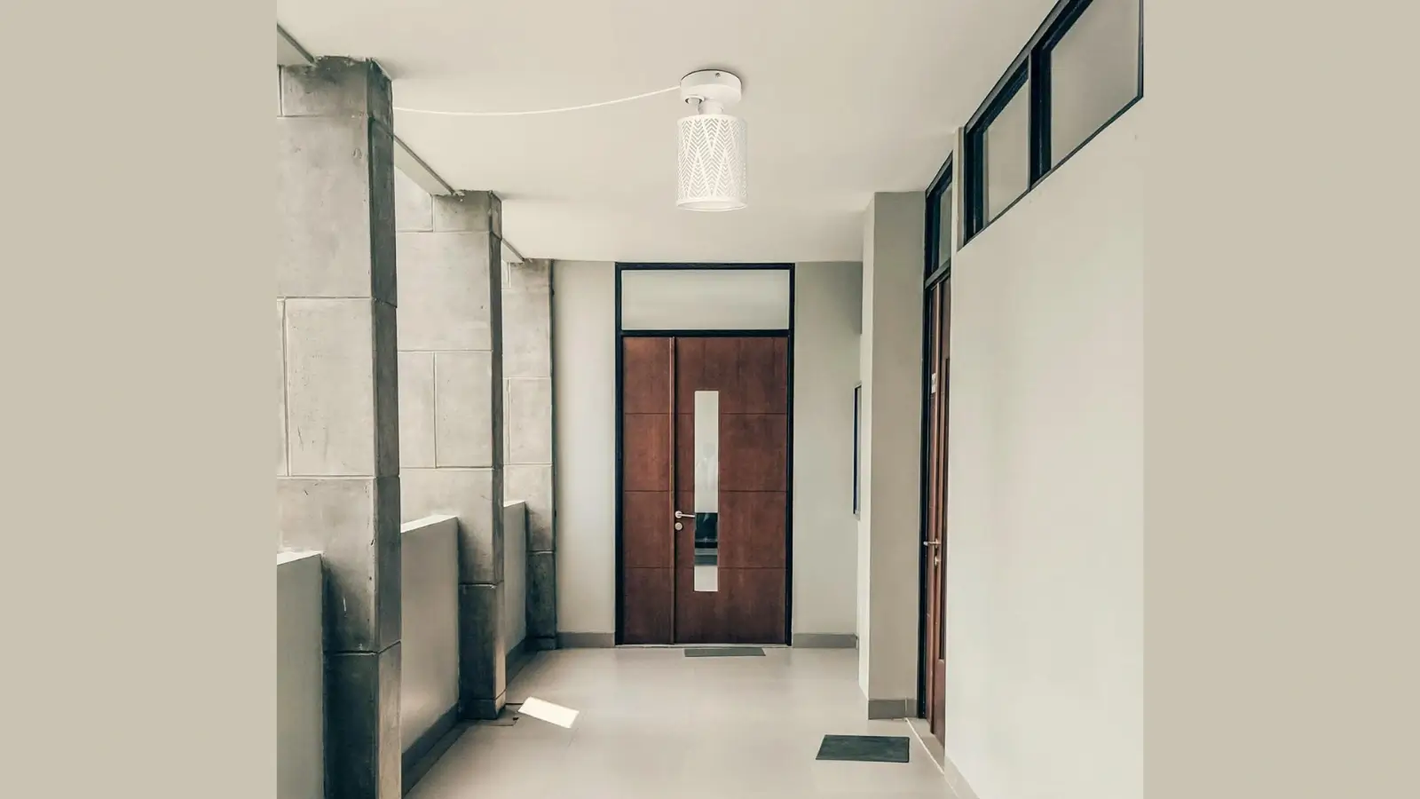 Modern commercial interior with custom lighting fixtures enhancing brand ambiance