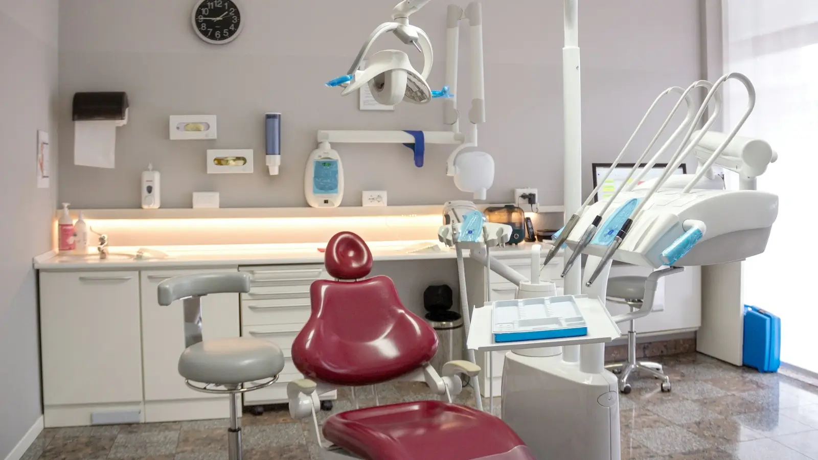 Modern dental clinic with professional equipment and patient chair