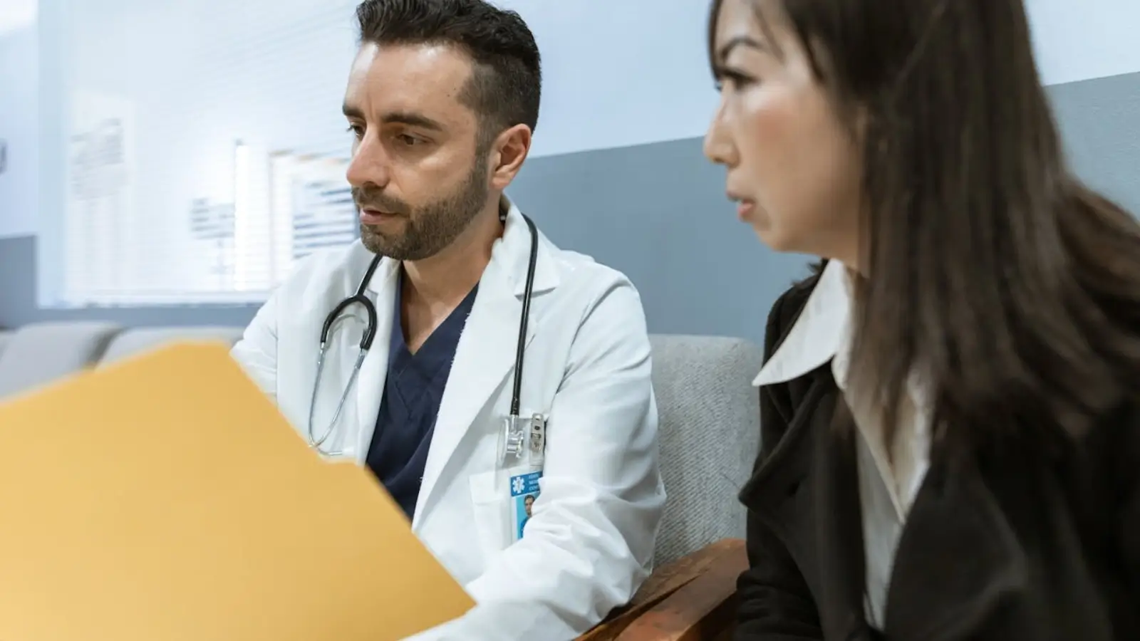 Patient reviewing medical records after suspected malpractice