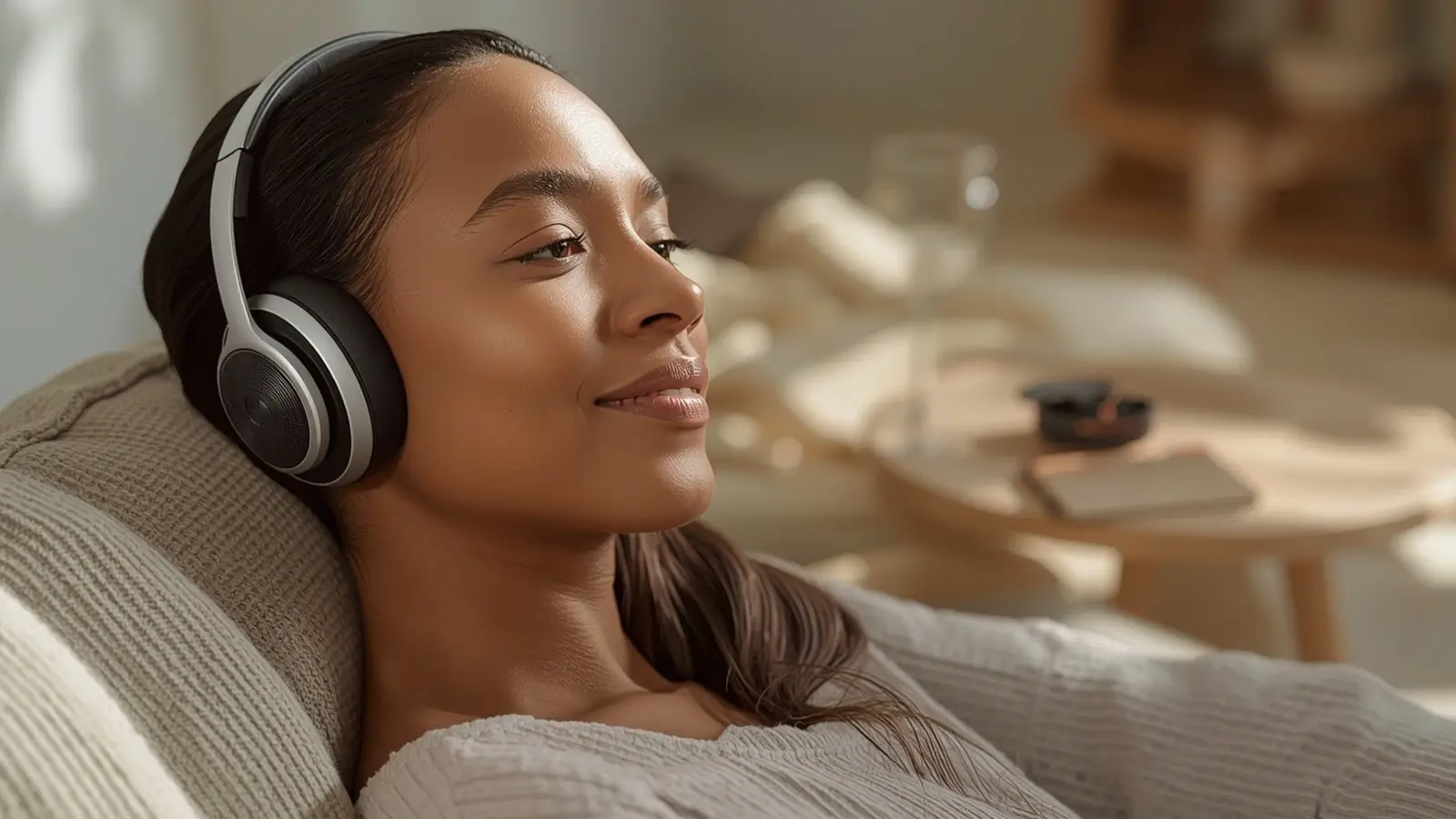 Person wearing open-ear headphones during workout for safe and comfortable listening
