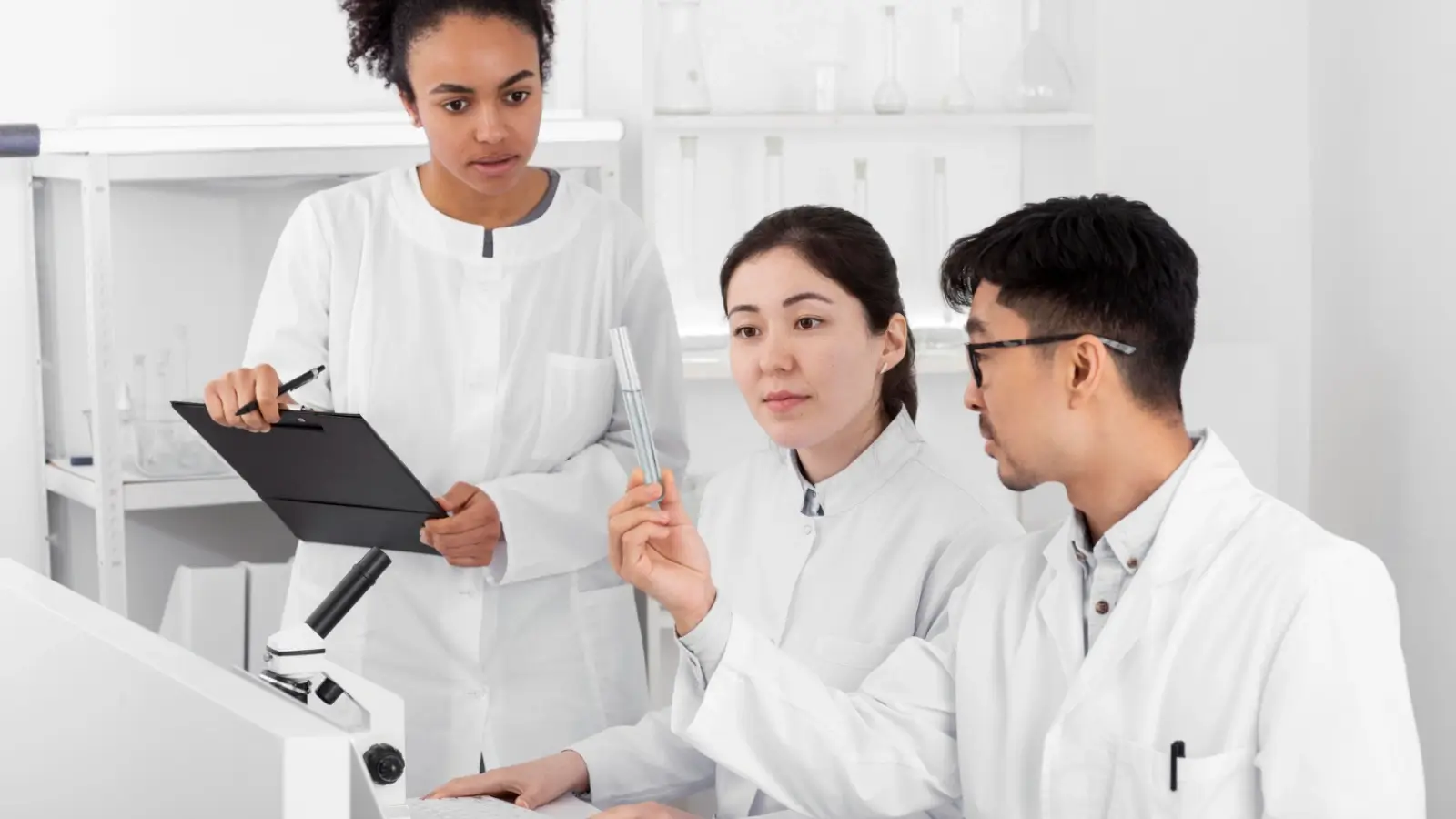 Pharmaceutical team collaborating with a Functional Service Provider during a clinical trial process