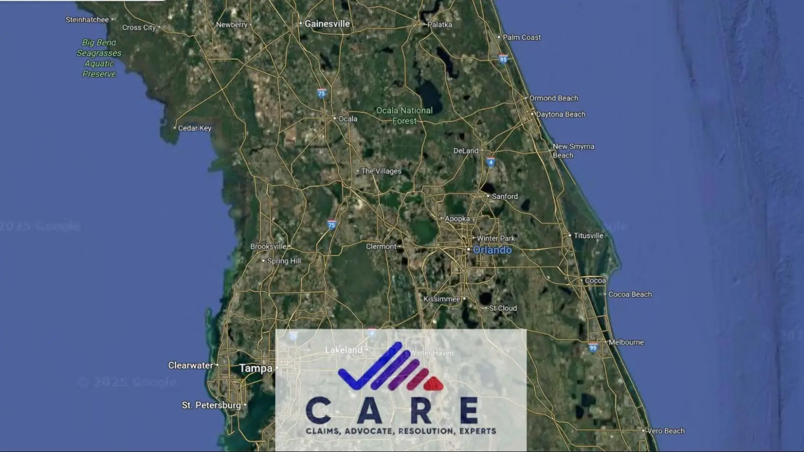 Public adjuster inspecting sinkhole damage at an Orlando home