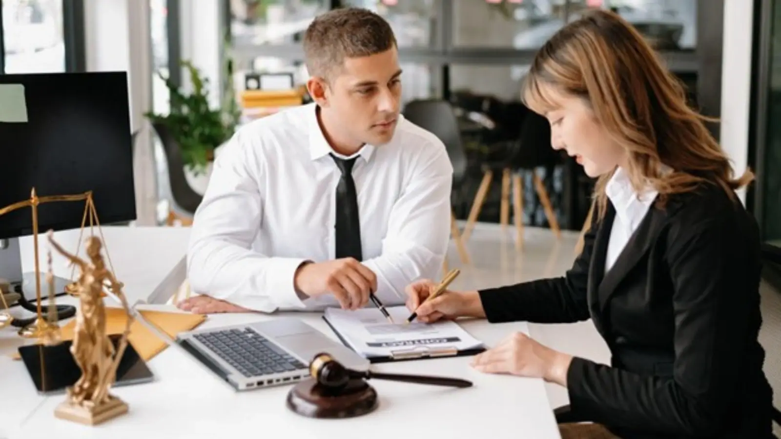 Truck accident aftermath with damaged semi-truck and investigators reviewing crash site