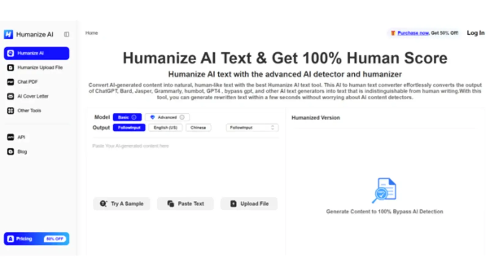 User humanizing AI-generated content on a laptop using Humanize AI platform