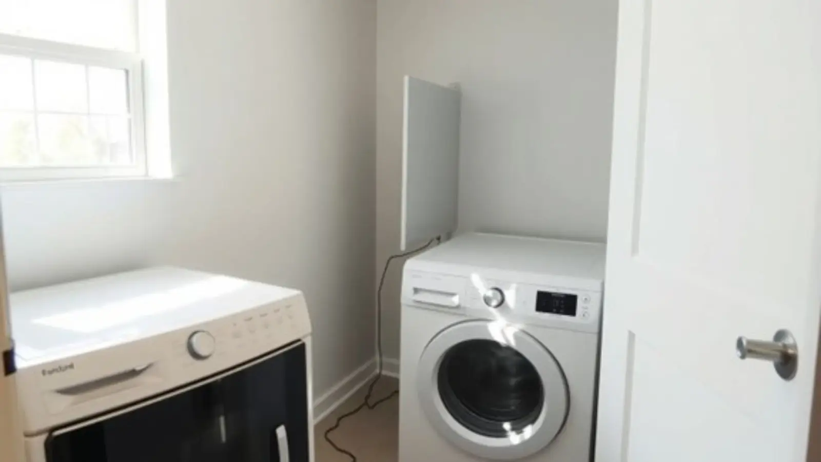 Washer and dryer prepared for safe removal and pickup from home