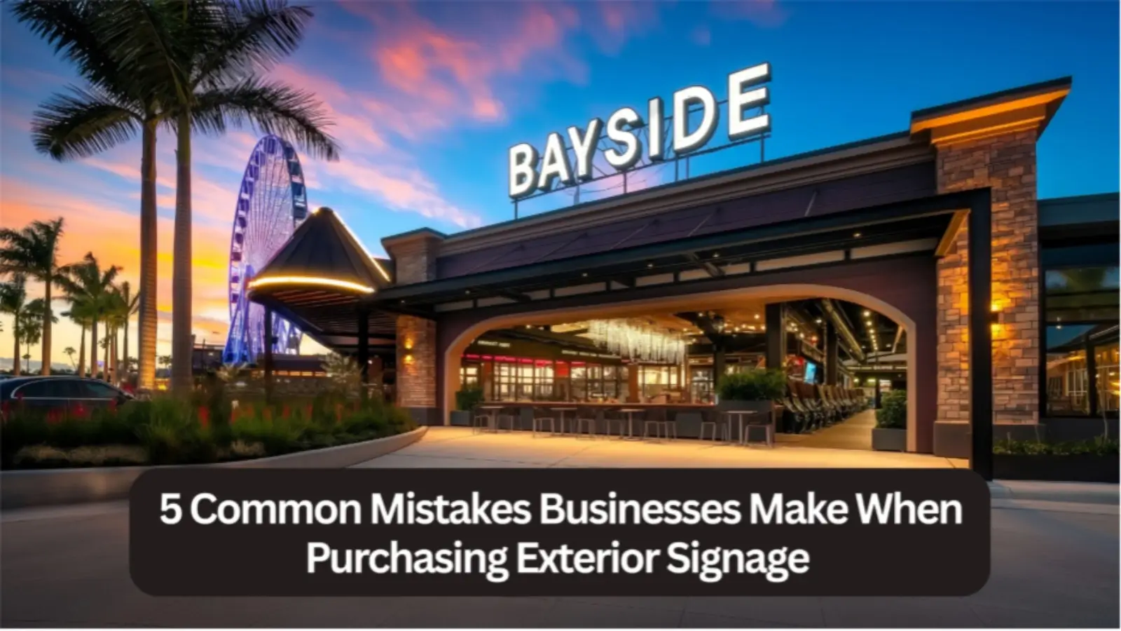 A well-placed and branded exterior business sign on a commercial storefront