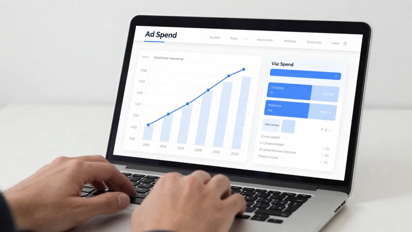 Dashboard showing digital ad spend tracking with virtual card controls and campaign budget enforcement