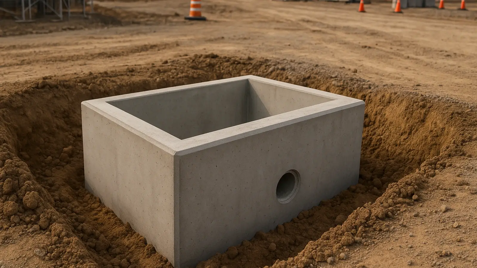 High-strength ACO Cablemate concrete pit installed at an infrastructure project site