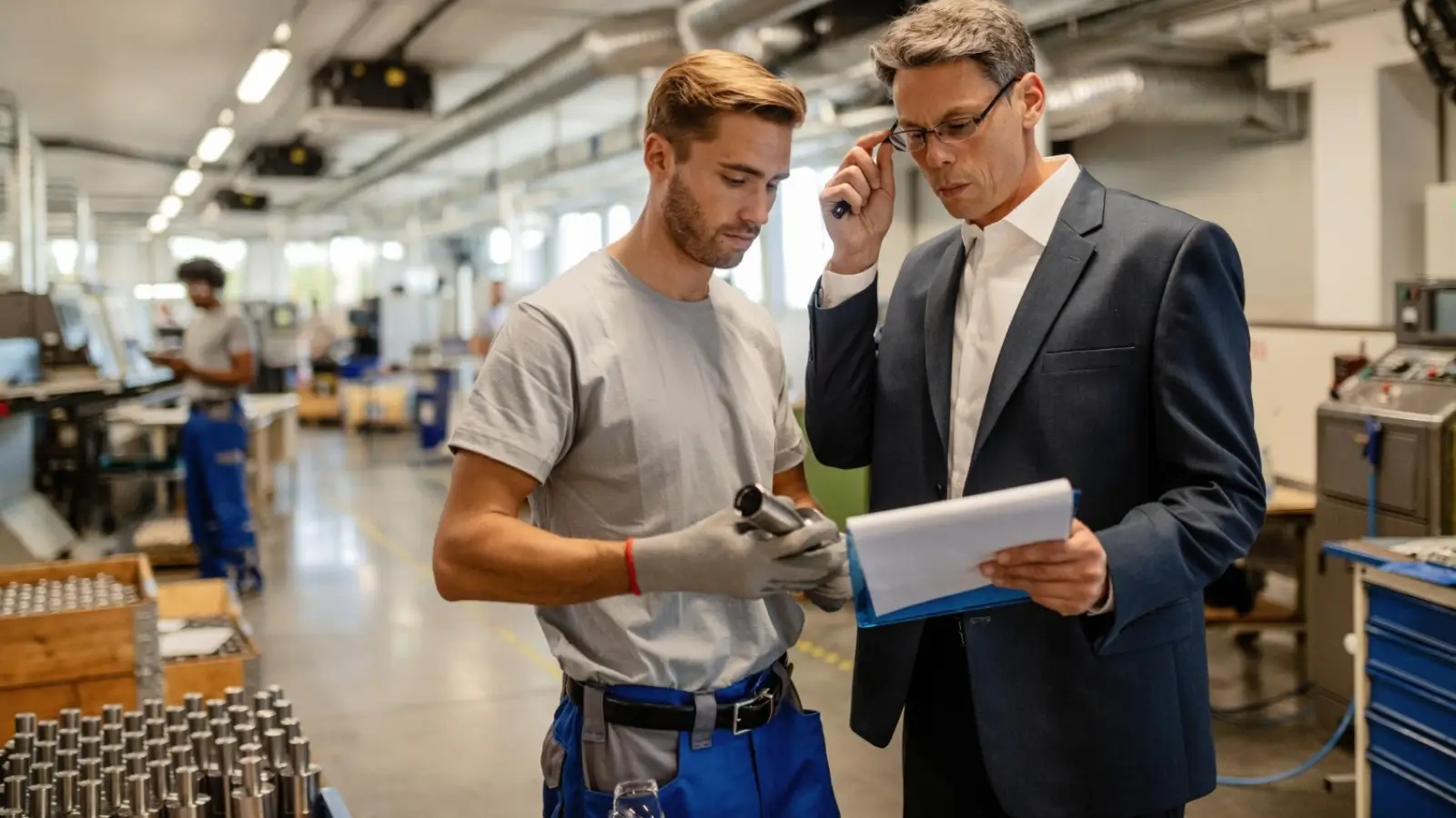 Manufacturing founder reviewing component sourcing plan for supplier reliability