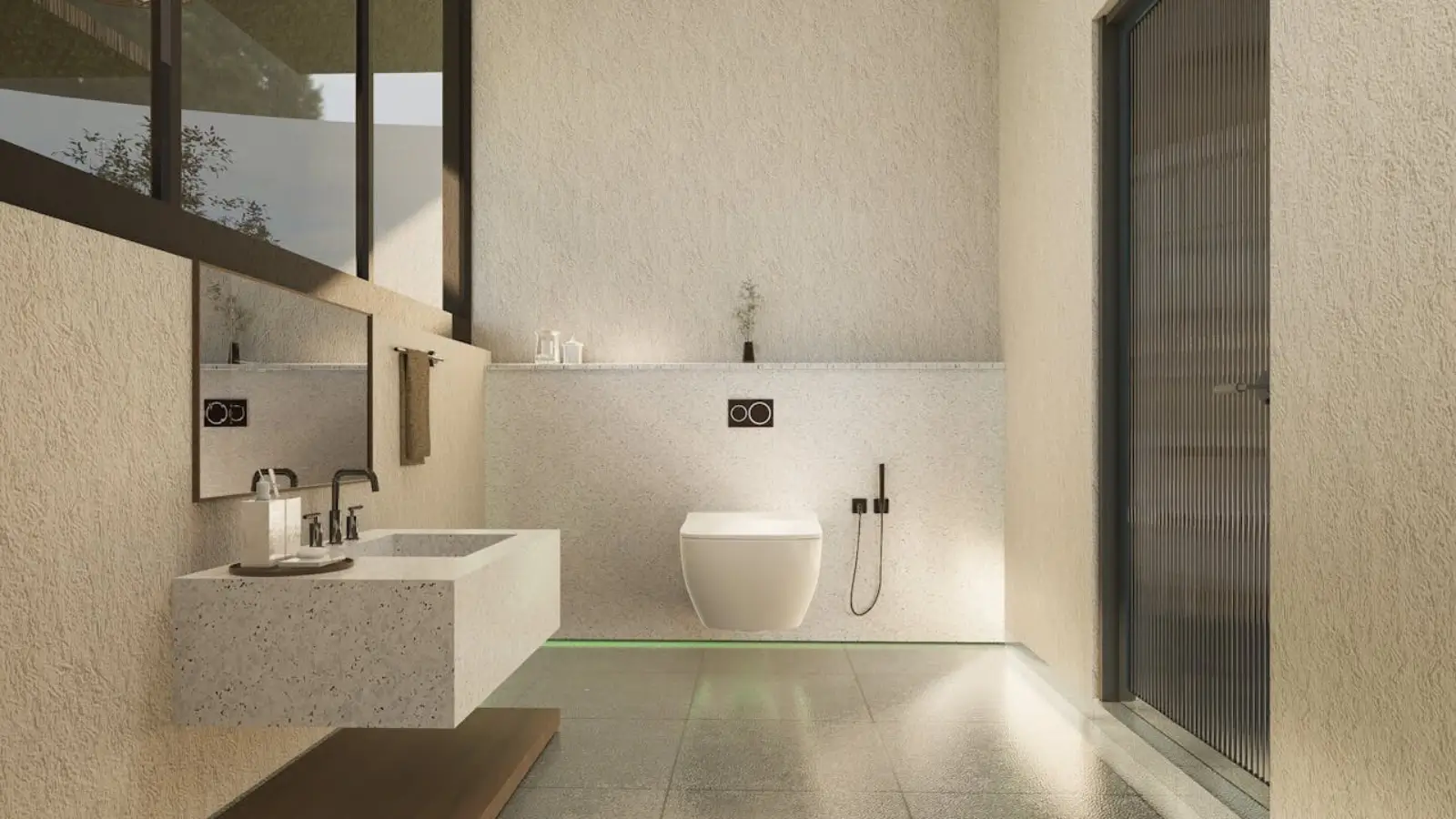 Modern renovated bathroom in Dallas with updated fixtures and clean design