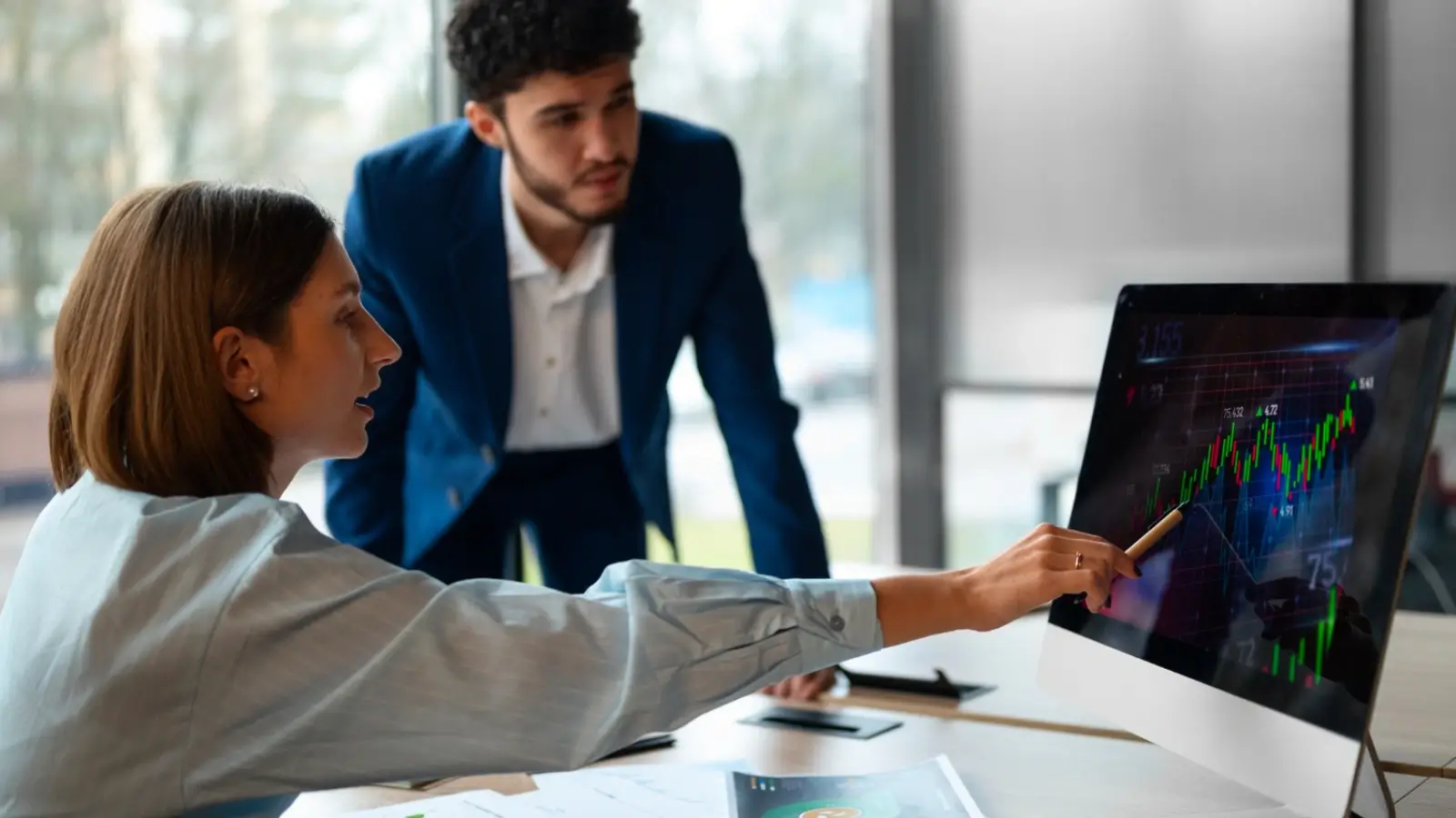 Professional traders analyzing global financial data with German precision