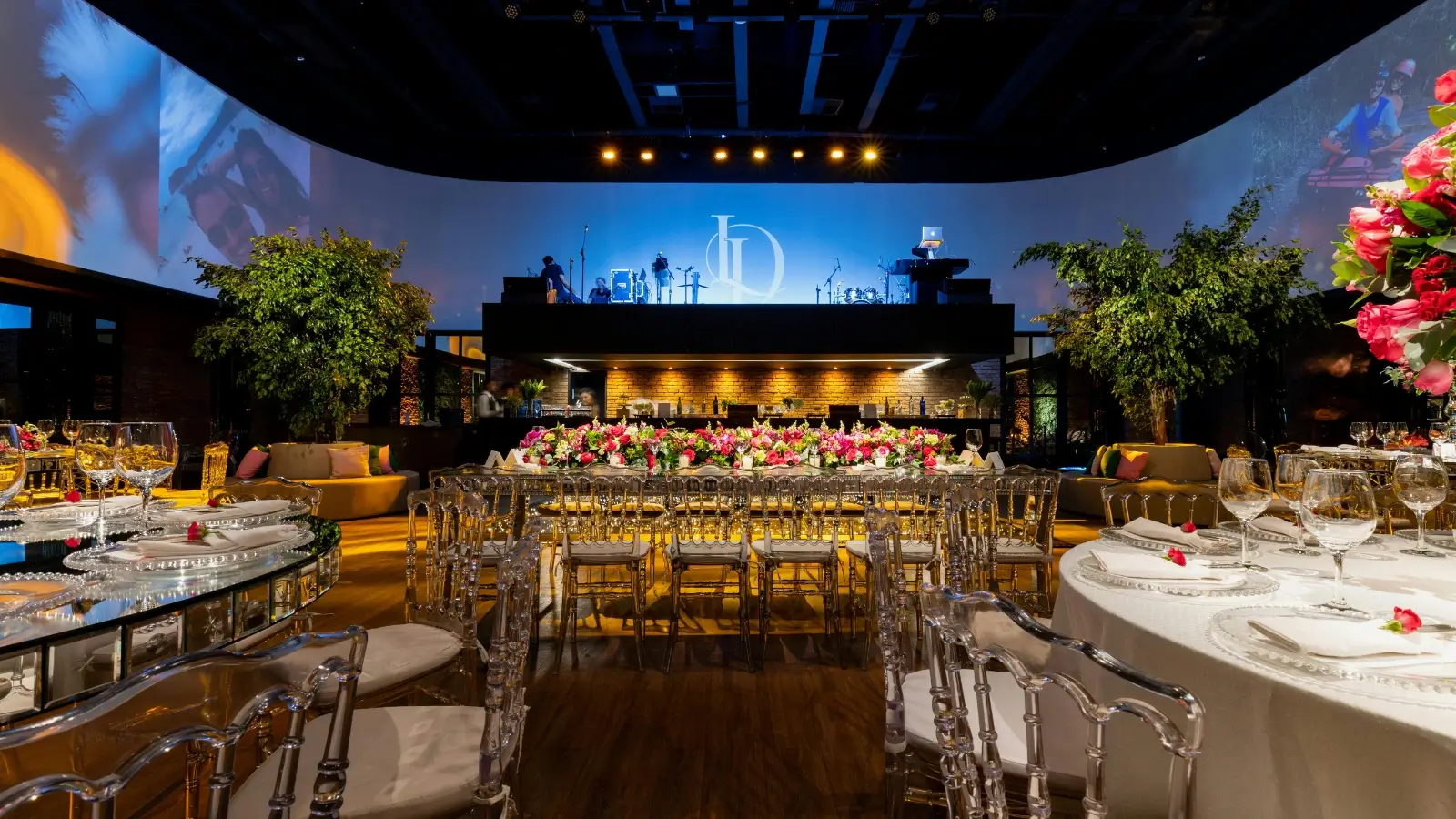 Inside Toronto's Booming Event Lighting Rental Market LED event lighting setup at a Toronto wedding venue with colorful uplighting and rigging