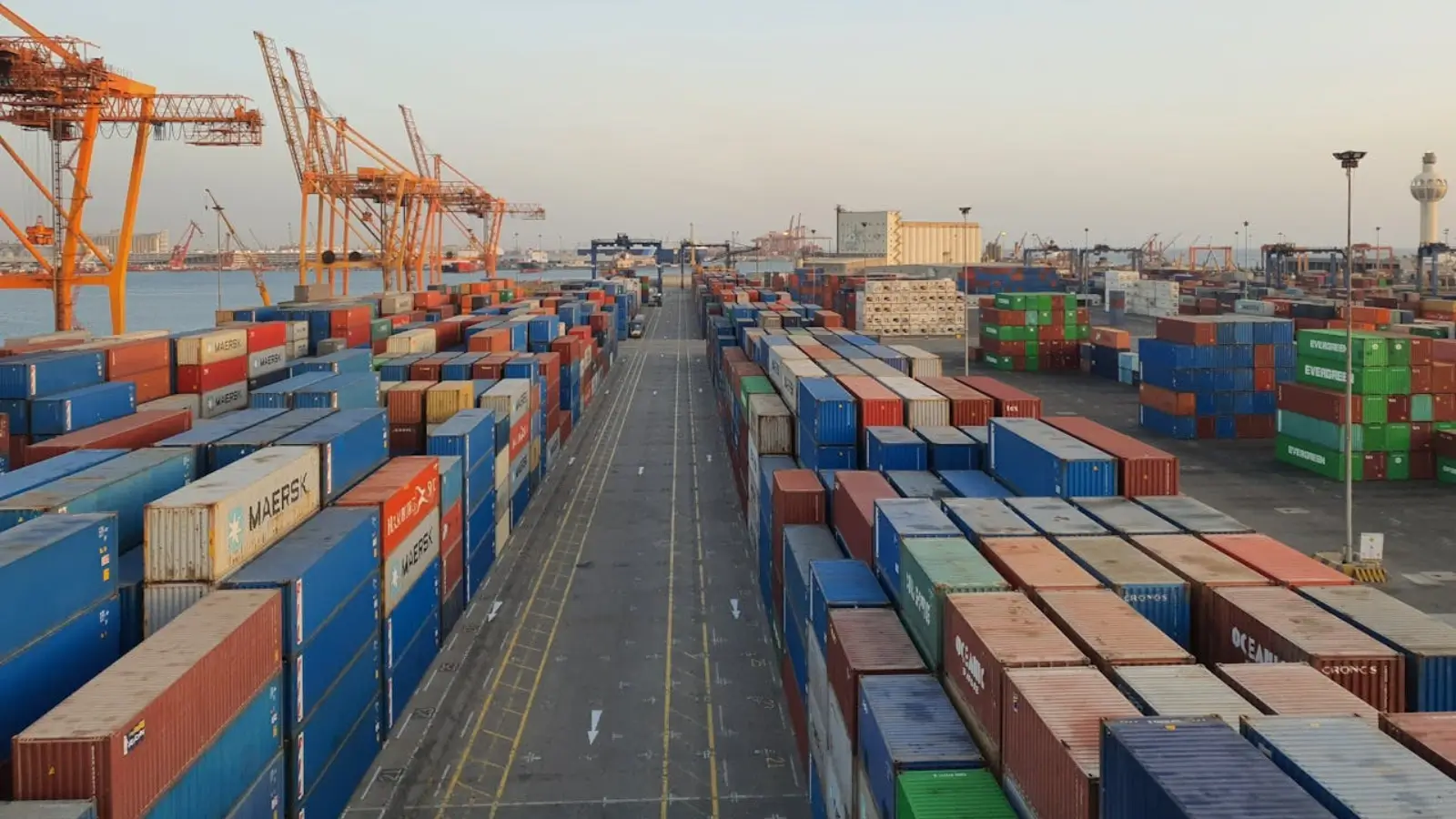Shipping containers used for urban storage in New Orleans after a hurricane