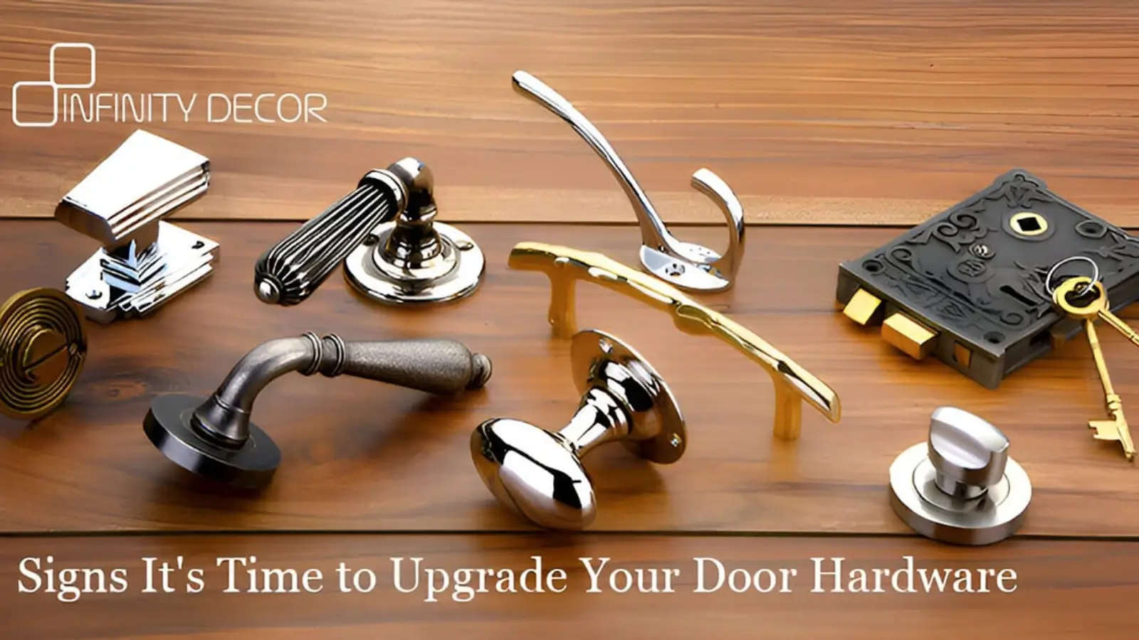 Stylish modern door handle with black matte finish on a wooden door