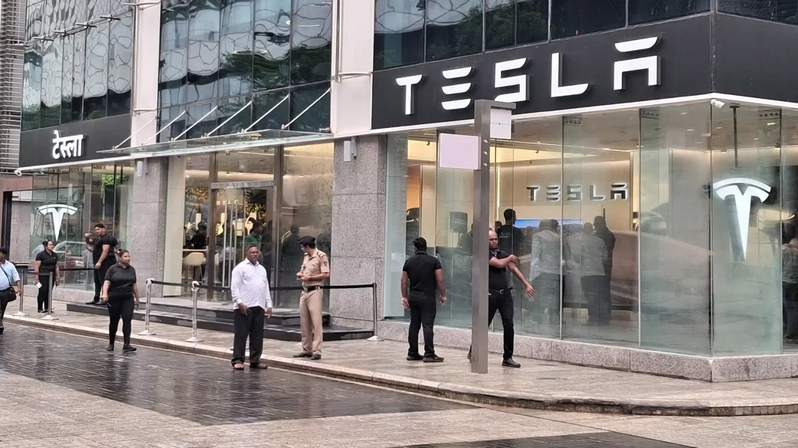 Tesla to Open Mumbai Showroom on July 15 as It Enters Indian EV Market Tesla showroom launch in Mumbai Bandra Kurla Complex with Model Y display