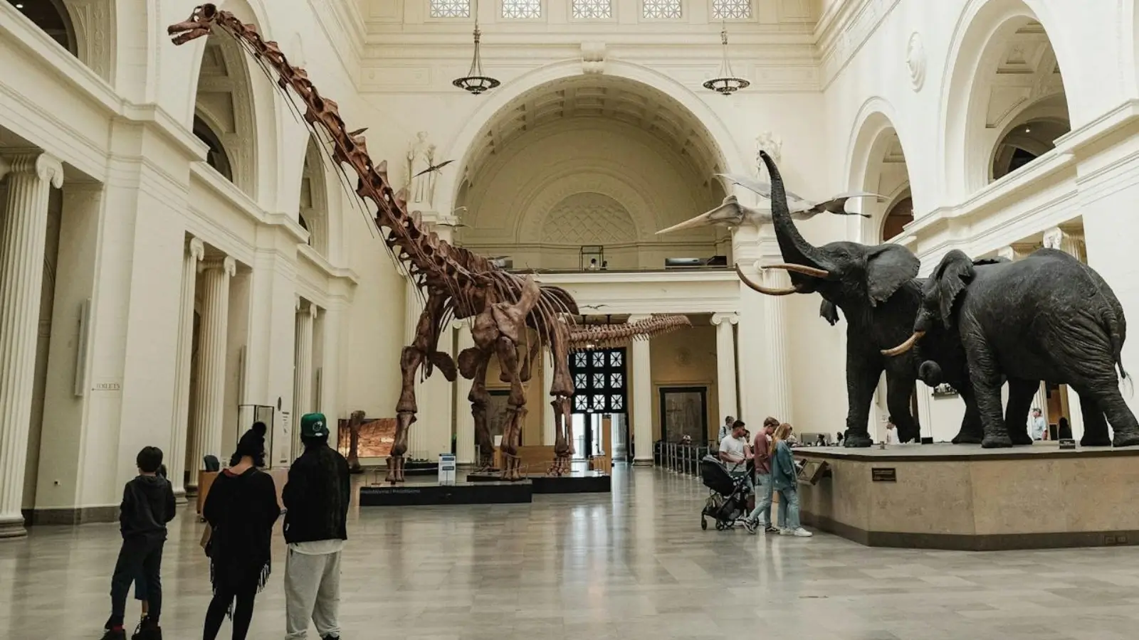 Family exploring an interactive museum exhibit together