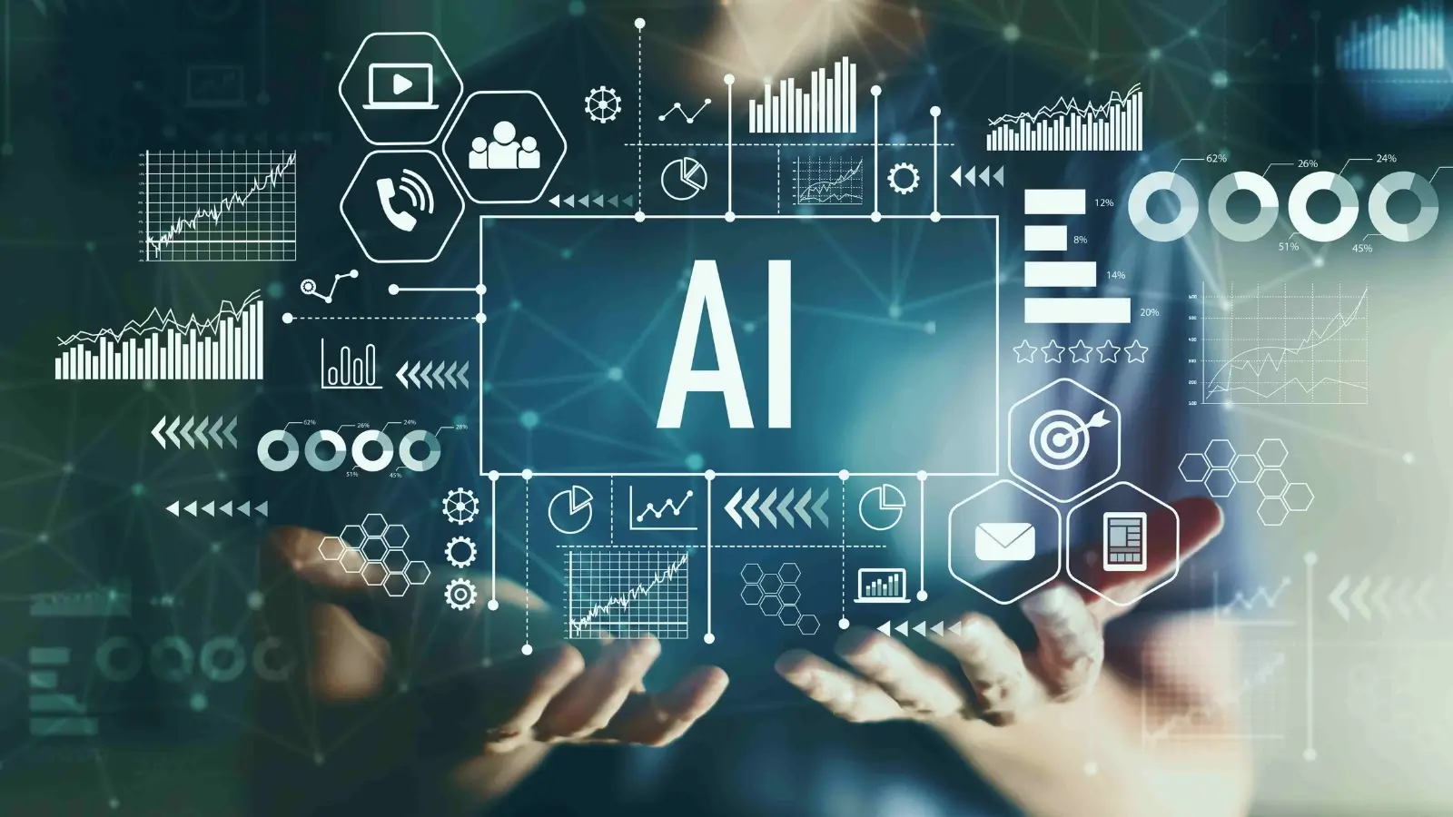 Illustration of agentic AI technology in business automation