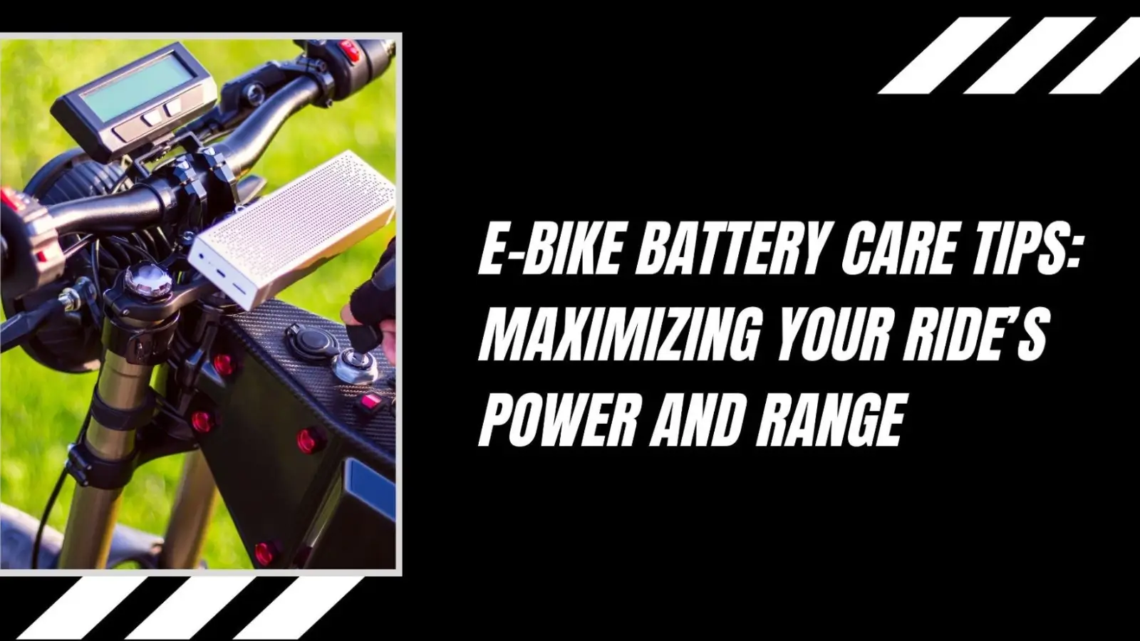 E-Bike Battery Care Tips: Maximizing Your Ride’s Power and Range E-bike battery being charged with proper care in a home garage setup