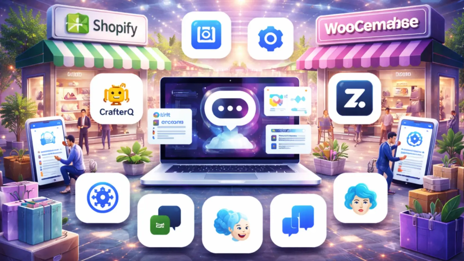 AI-powered conversation-first commerce interface guiding online shoppers