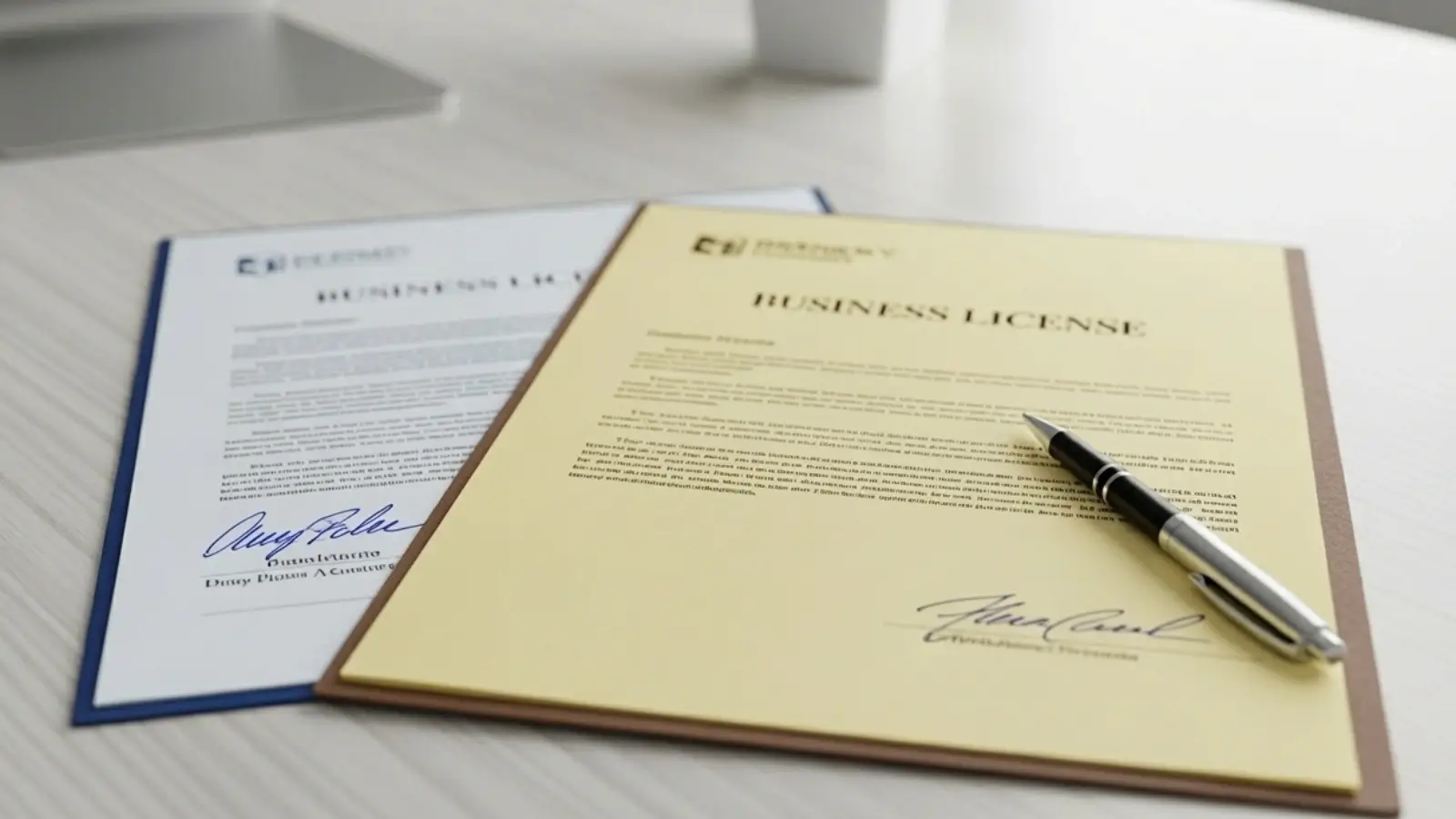 Contractor reviewing blueprints and financial documents on a construction site