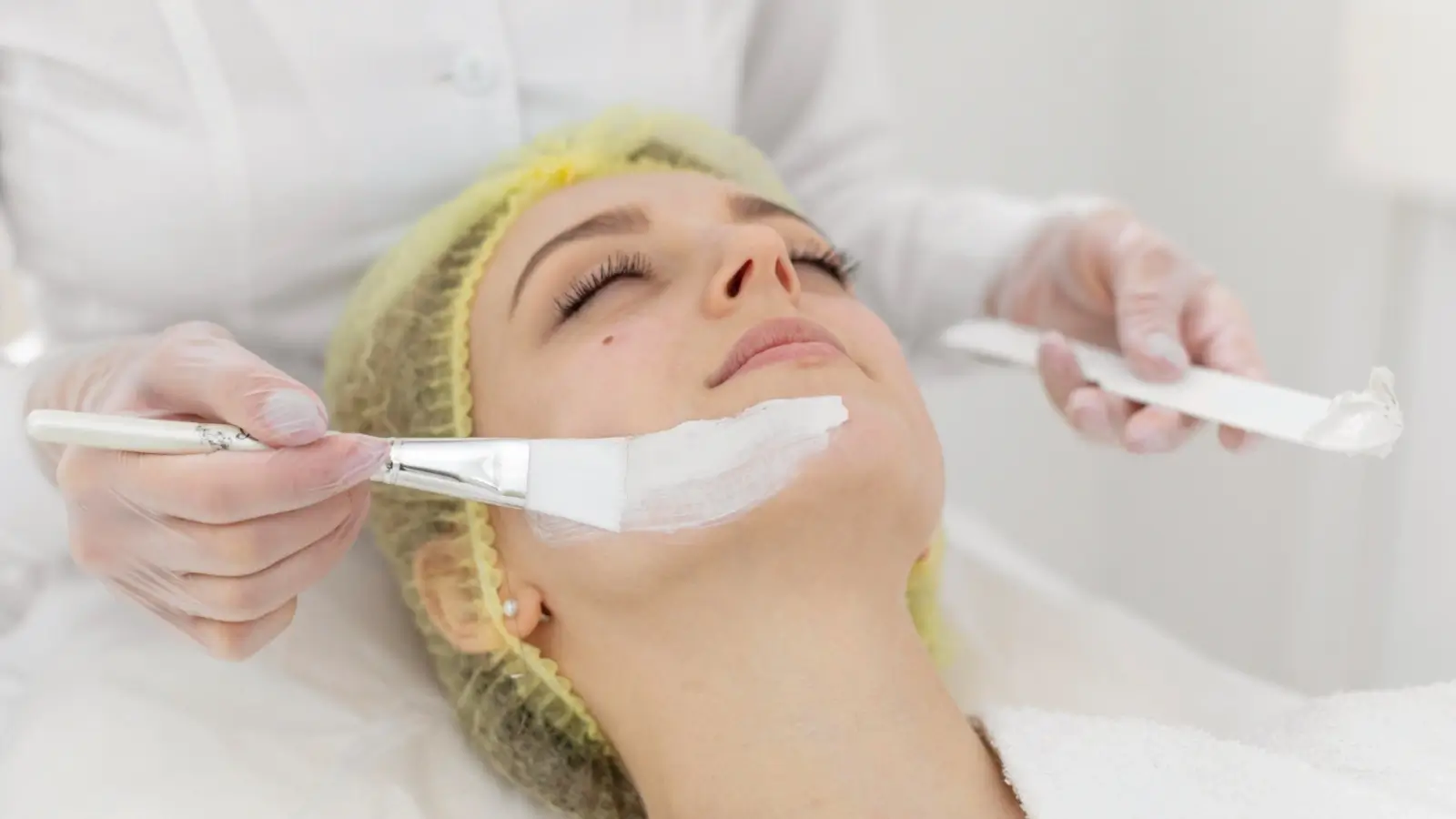 Lactic acid peel skincare treatment for exfoliation and brighter, even-toned skin
