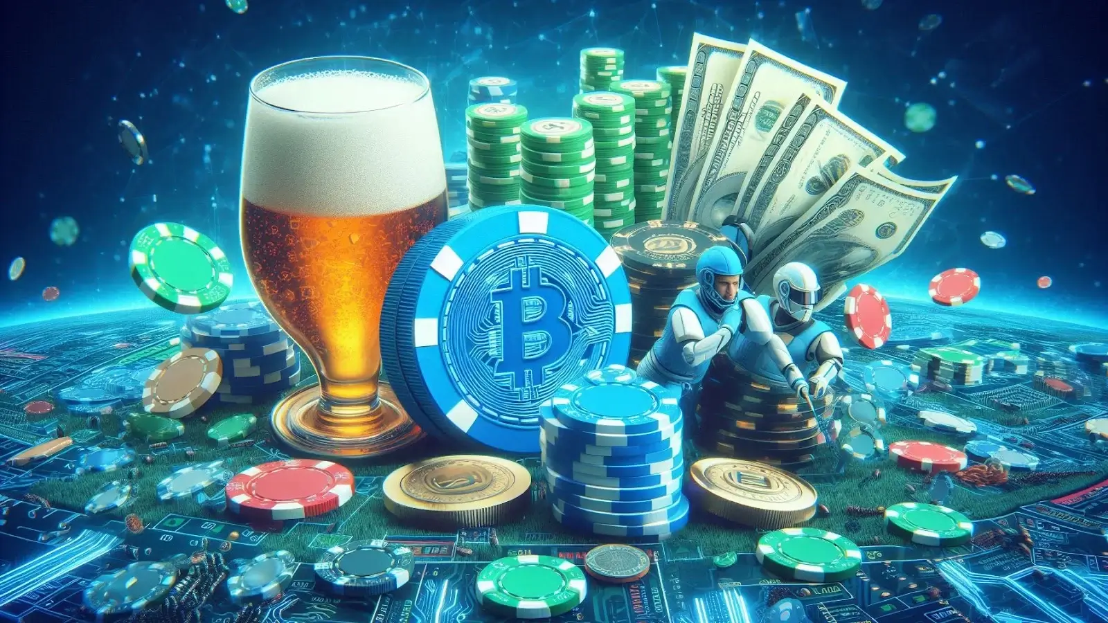 Modern sports betting software dashboard with AI and blockchain features