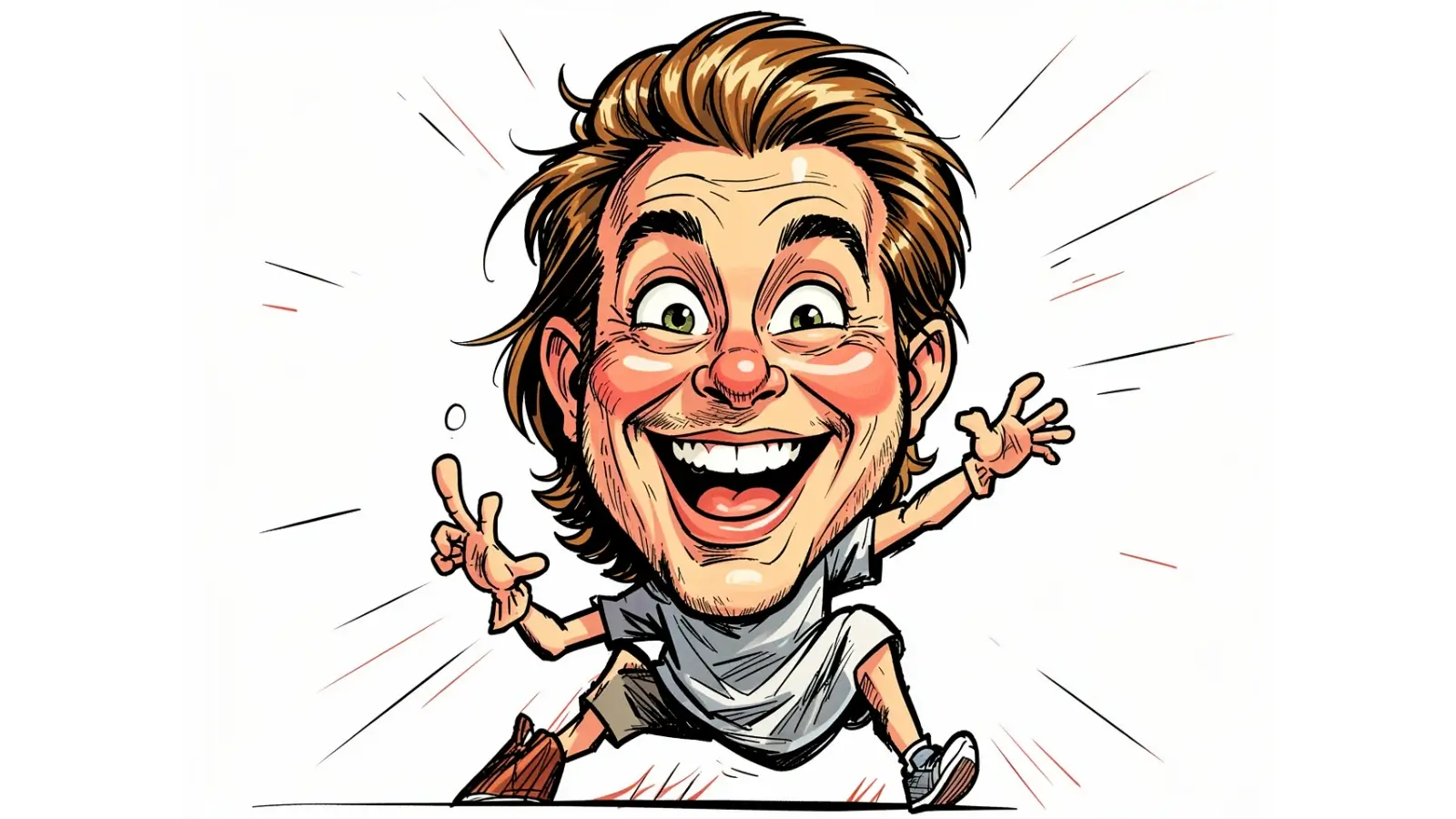 AI-generated caricature of a person in artistic comic style, trending on social media