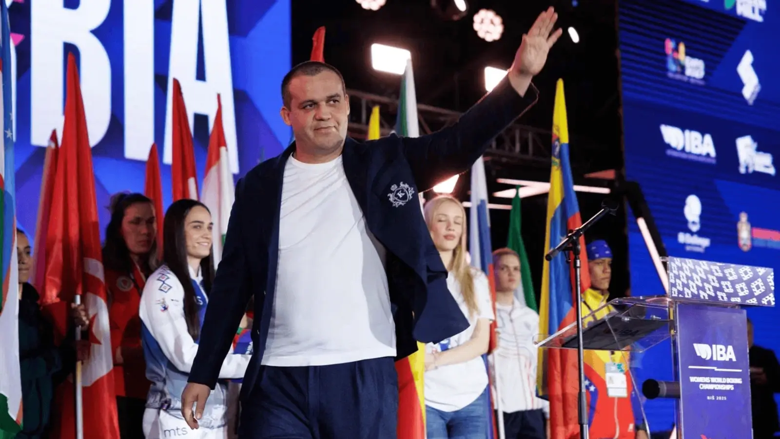 Umar Kremlev at IBA World Boxing Championships podium ceremony